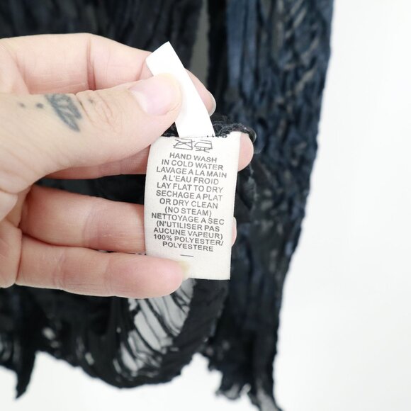 Komarov Textured Shirt Womens L Black Whimsigoth Fairy Grunge Dark Feminine Edgy - Picture 4 of 16